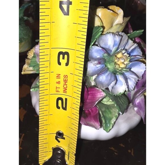 Aynsley Coalport Crown Bone China Floral Figurines Set Of 3 Hand-Painted England - Picture 15 of 16